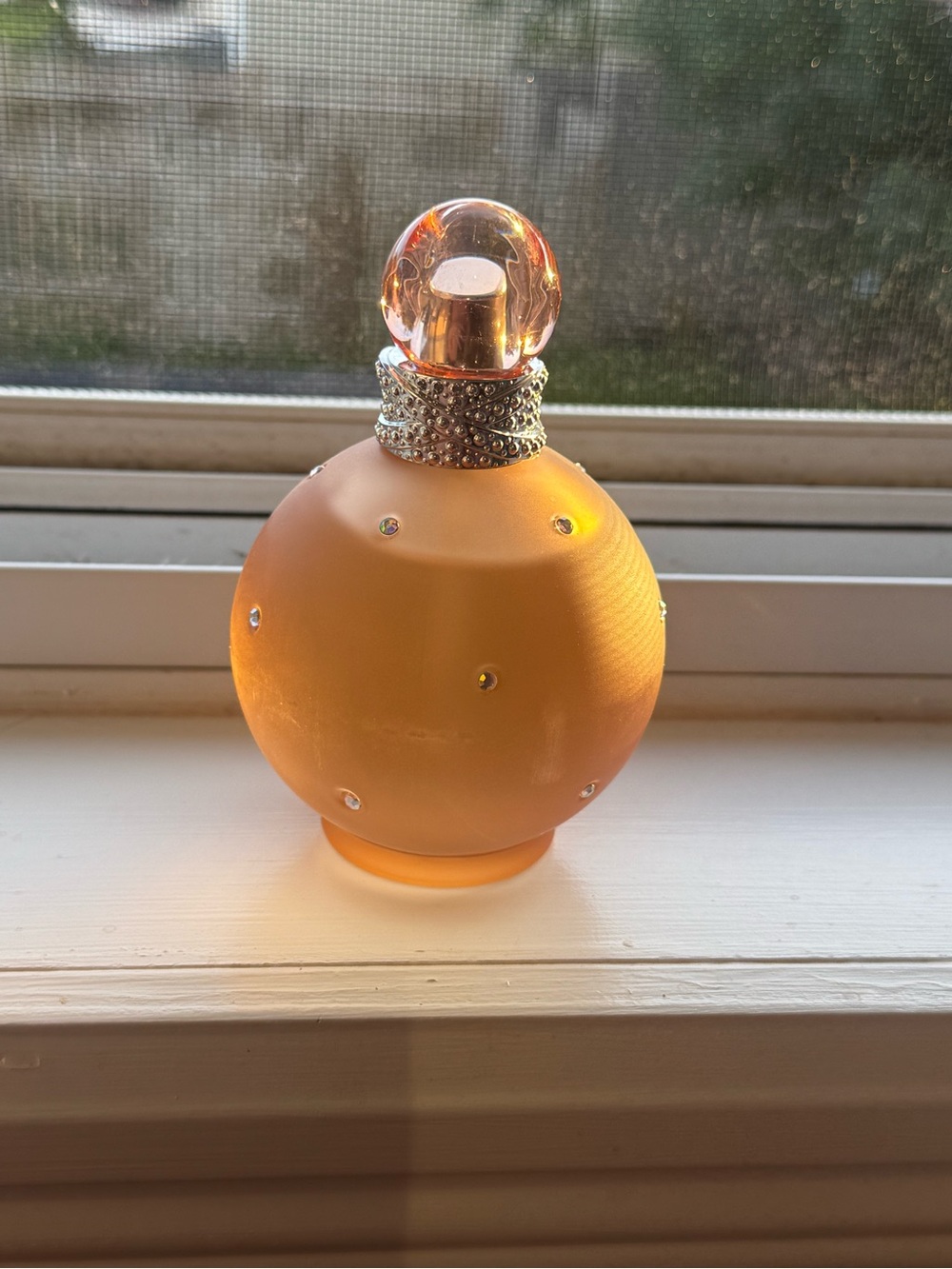 Crystal-Trim Frosted Orange Decorative Bottle - Women Other Decor